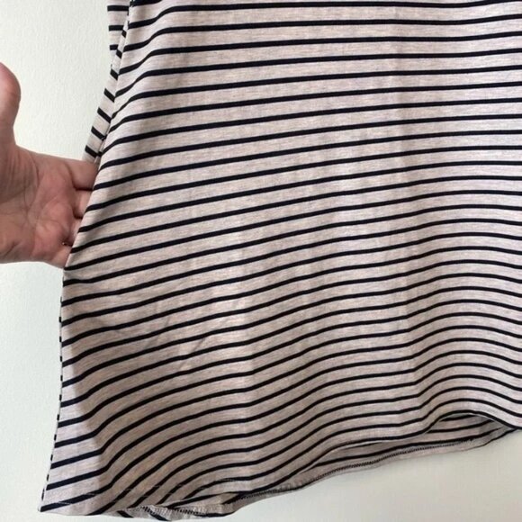 Altar'd State Stretch Cotton Striped Dress with Brown Faux Suede Accents - Picture 6 of 6